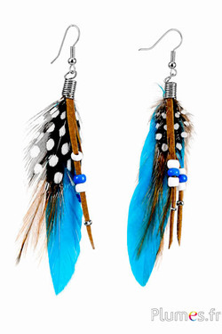 Oorbellen - lengte 10 cm - turquoise